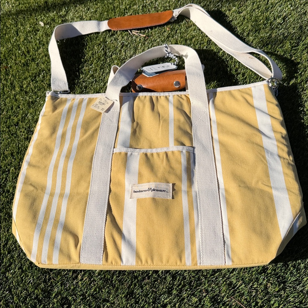 THE COOLER TOTE BAG - MONACO MIMOSA STRIPE NWT